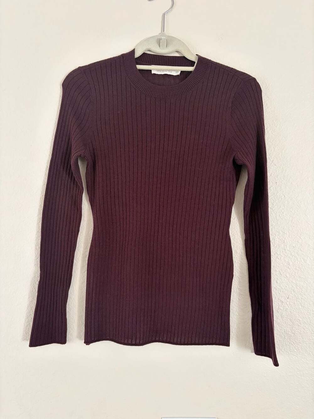 Abercrombie & Fitch Ribbed Long Sleeve Sweater - Burgundy